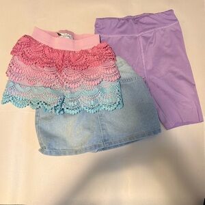 Pink and Blue Lace Trim Shorts with Vintage Style